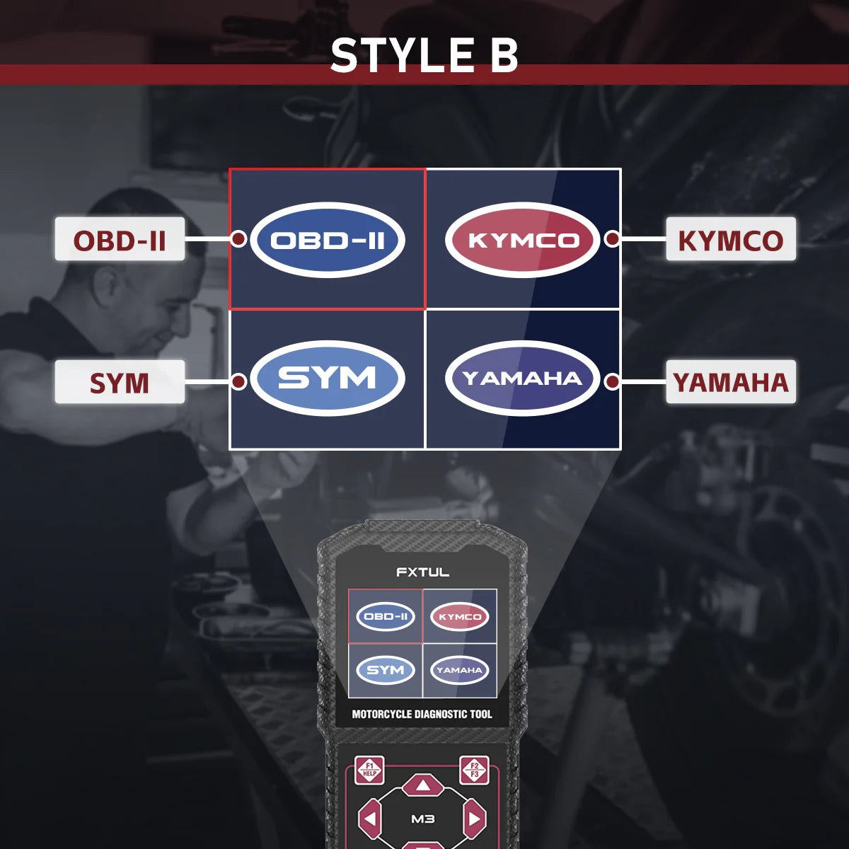 FXTUL M3 Kymco Sym Yamaha Motorcycle Diagnostic Tool