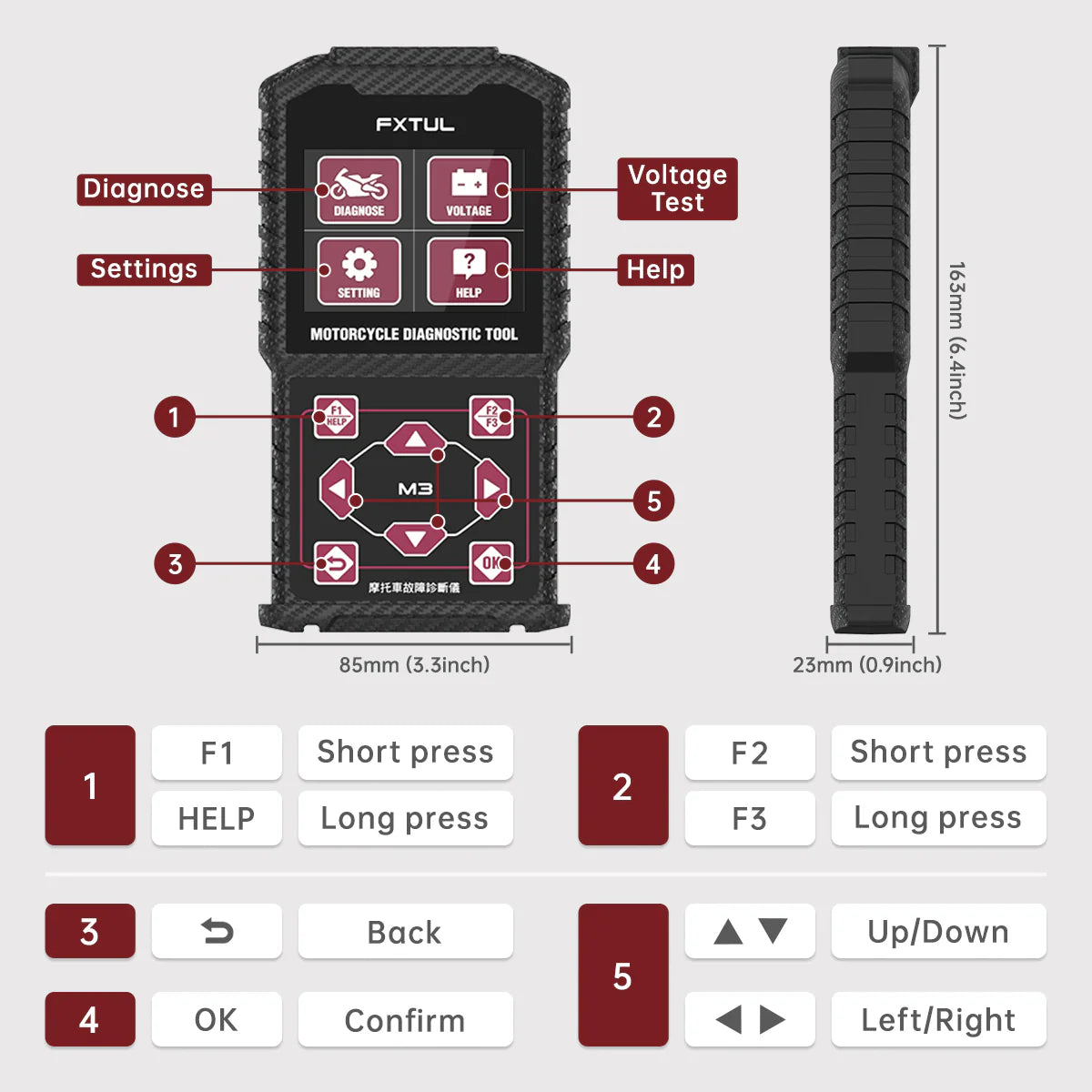 FXTUL M3 Motorcycle Diagnostic Tool